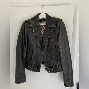 Golden Goose Women’s leather biker jacket in a size 40